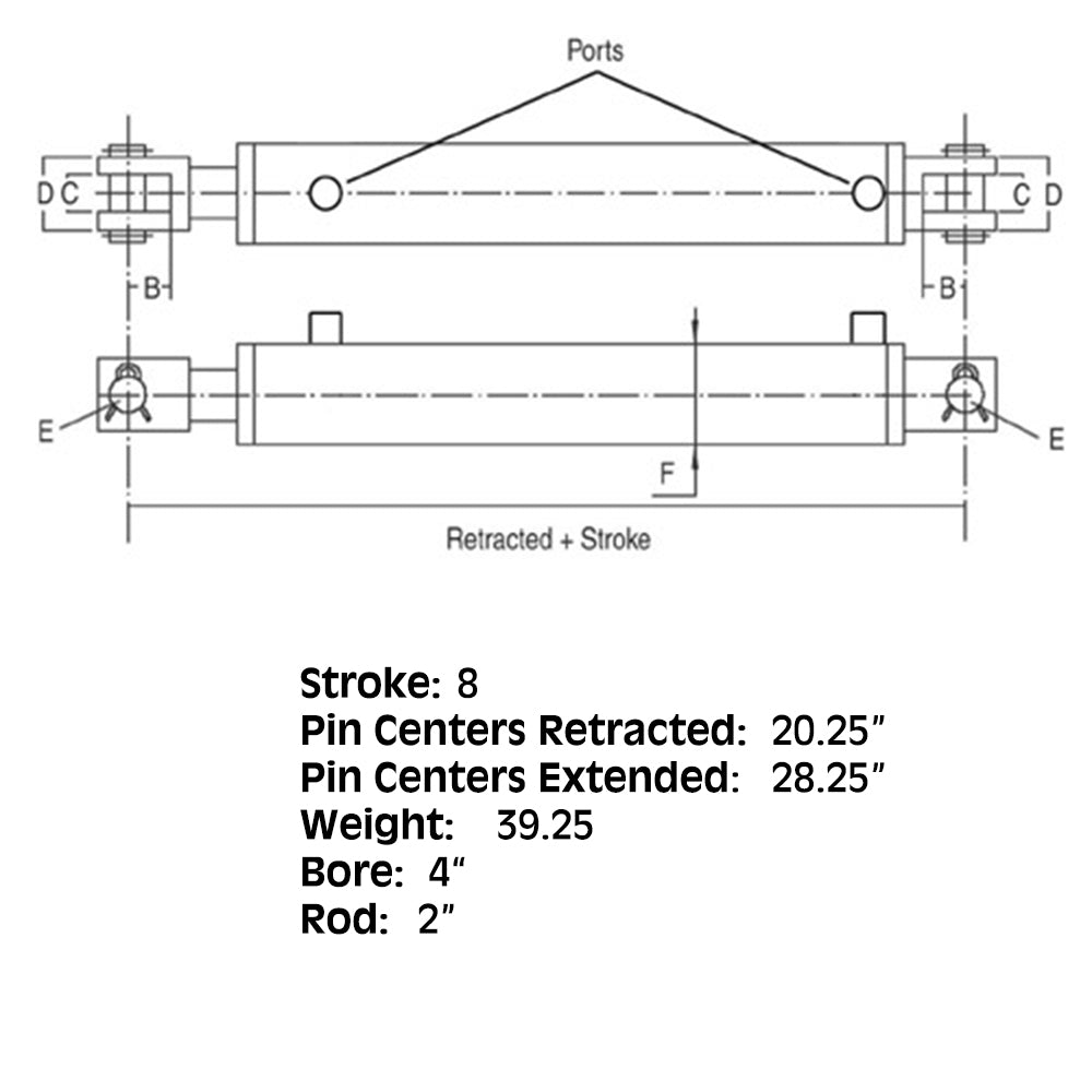 HCW-4008 2500 & 3000 PSI Double Acting Cylinder For Hercules Models