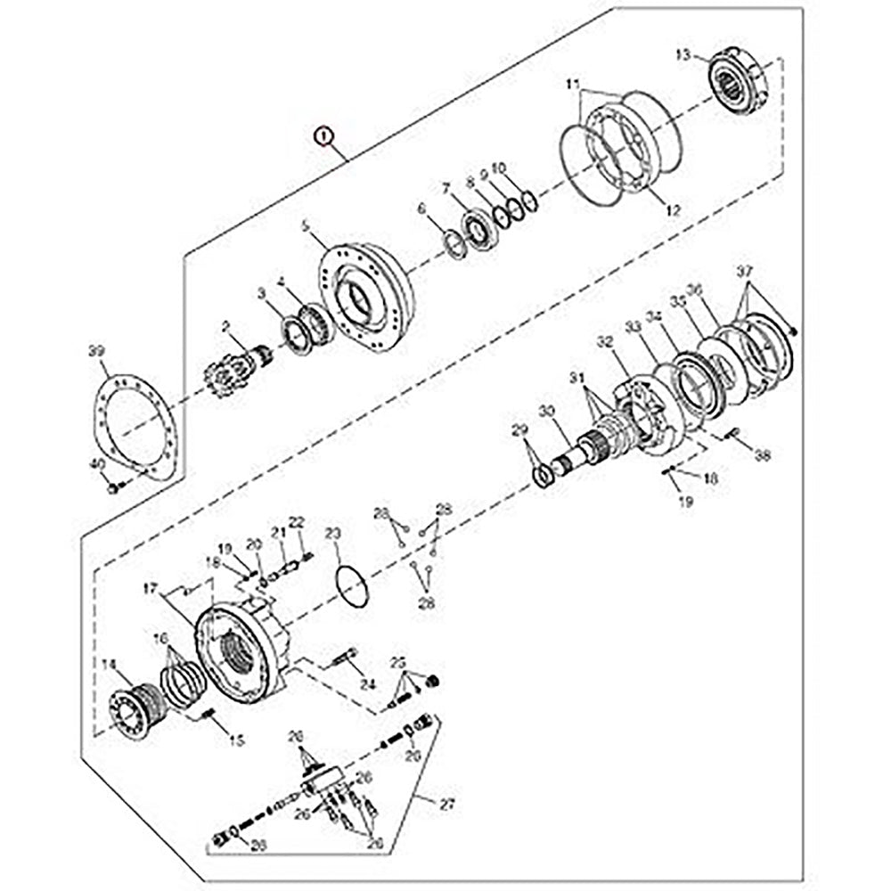 KV23968 Left Hand Hydraulic Motor Fits John Deere Skid Steer 260 270
