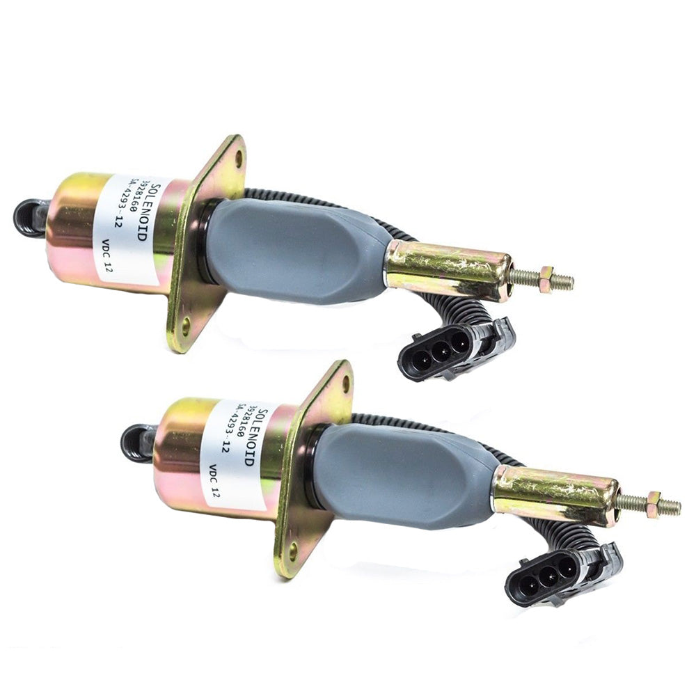 Qty 2: Fuel Solenoid Fits Case/International Harvester Replaces HAJ928160