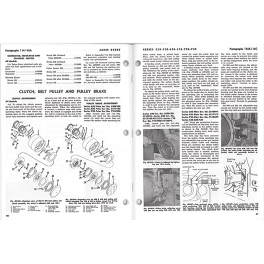 IT Fits JD16 NEW Shop Manual Fits John Deere 520, 530, 620, 630, 720, 730