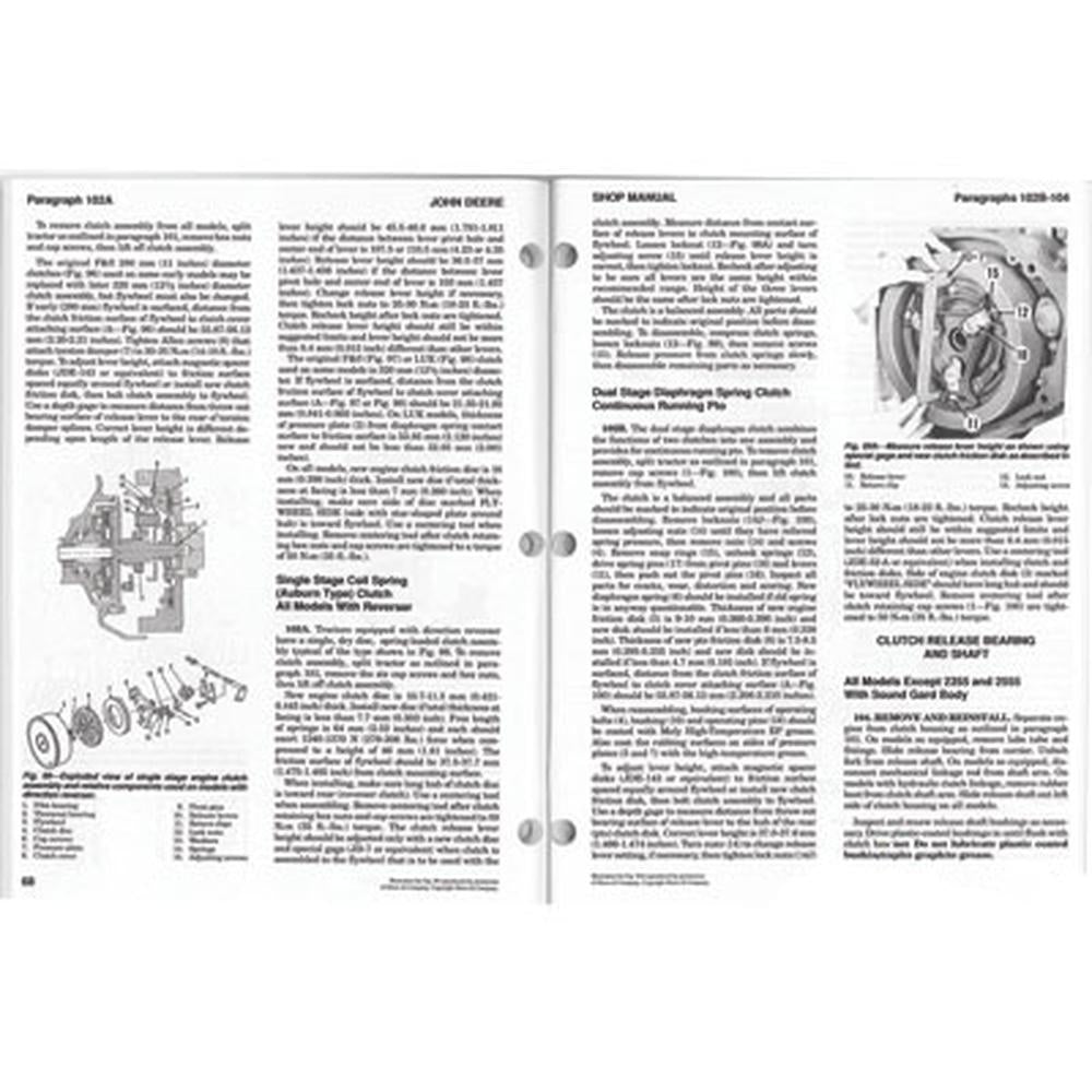 Shop Service Manual Fits John Deere Fits JD 2150 2255 2350 2355 2550 2555 Tracto