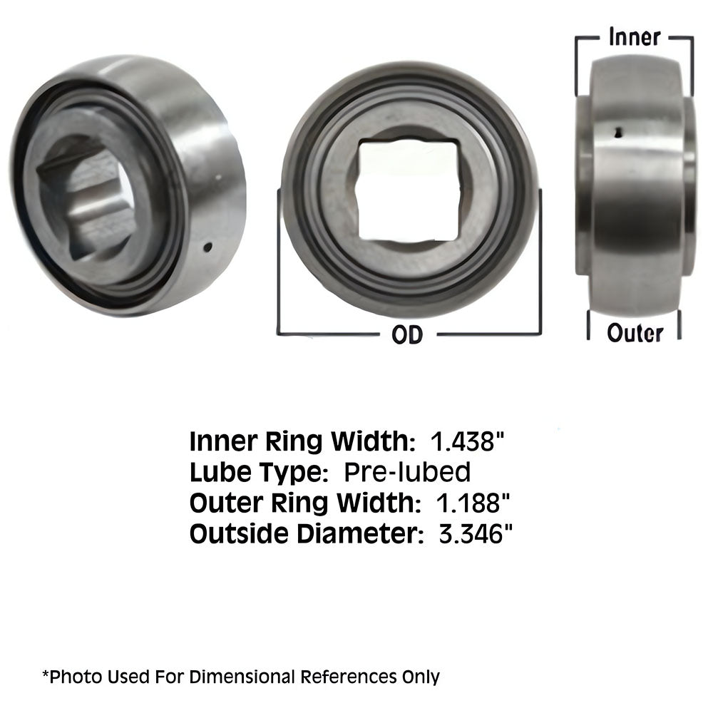 Fits JD8664 DS209TT5 842303M1 Tractor Pre-Lube Spherical Square Bore Disc Bearin