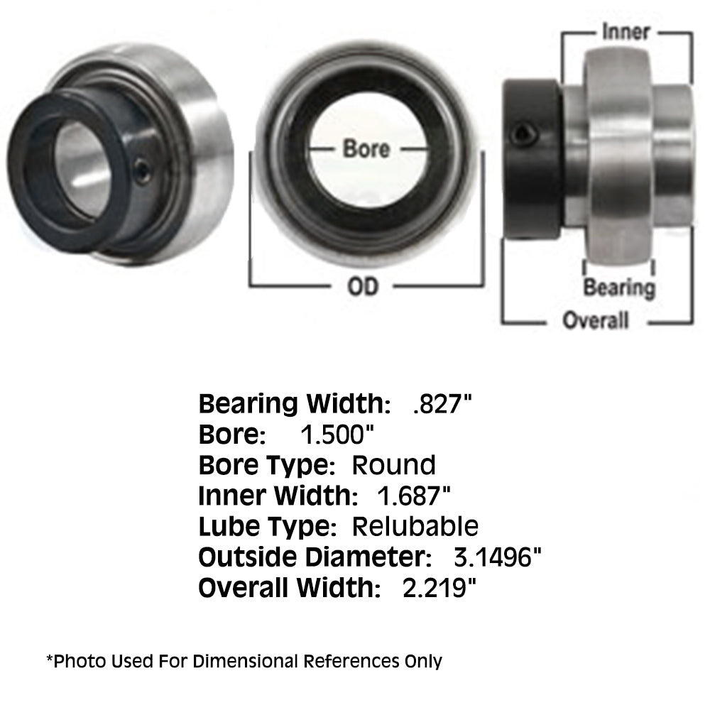 Fits JD9434 Re Lubri Fits CATable Spherical Ball Bearing w/Collar Fits John Deer
