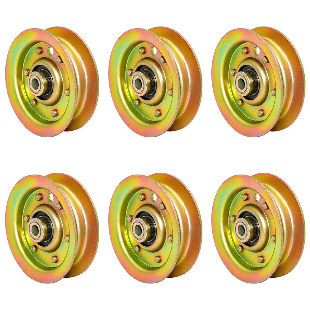 Qty 6: Flat Idler Pulleys  Fits AYP Replaces 104360X
