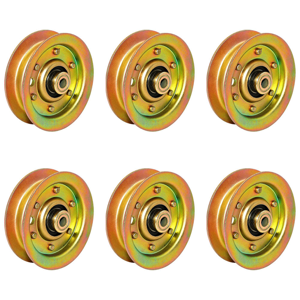 Qty 6: Flat Idler Pulleys  Fits AYP Replaces 104360X