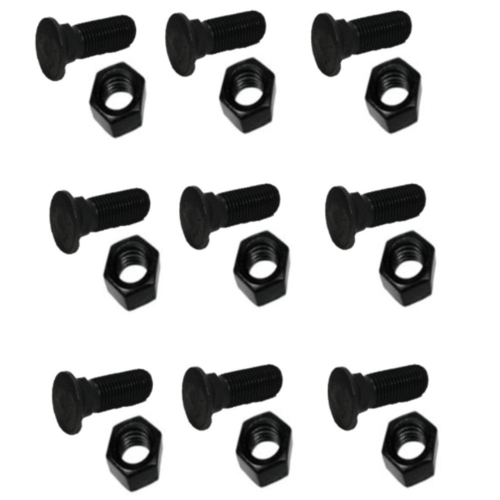 (9) Plow Bolt & Nut for Blades Cutting Edges 5/8-11x2 1/4 Grade 8 PM06705