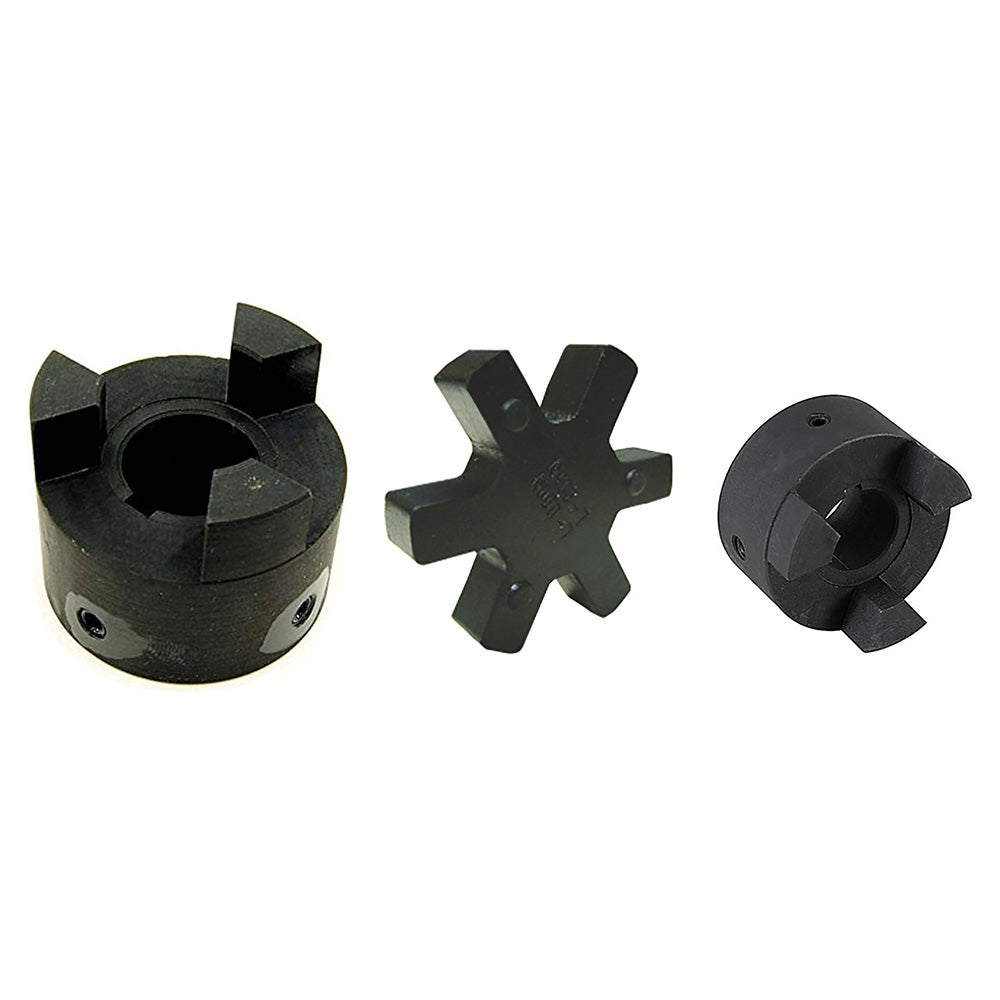 3/4" to 1" L095 Flexible 3-Piece L-Jaw Coupling Coupler Set & Rubber Spider
