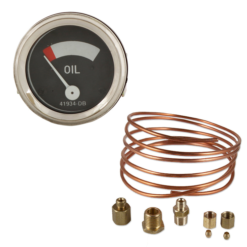 Oil Pressure Gauge & Oil Line Combo Kit Fits FARMALL H HV M MV W4 Supers 41934DB