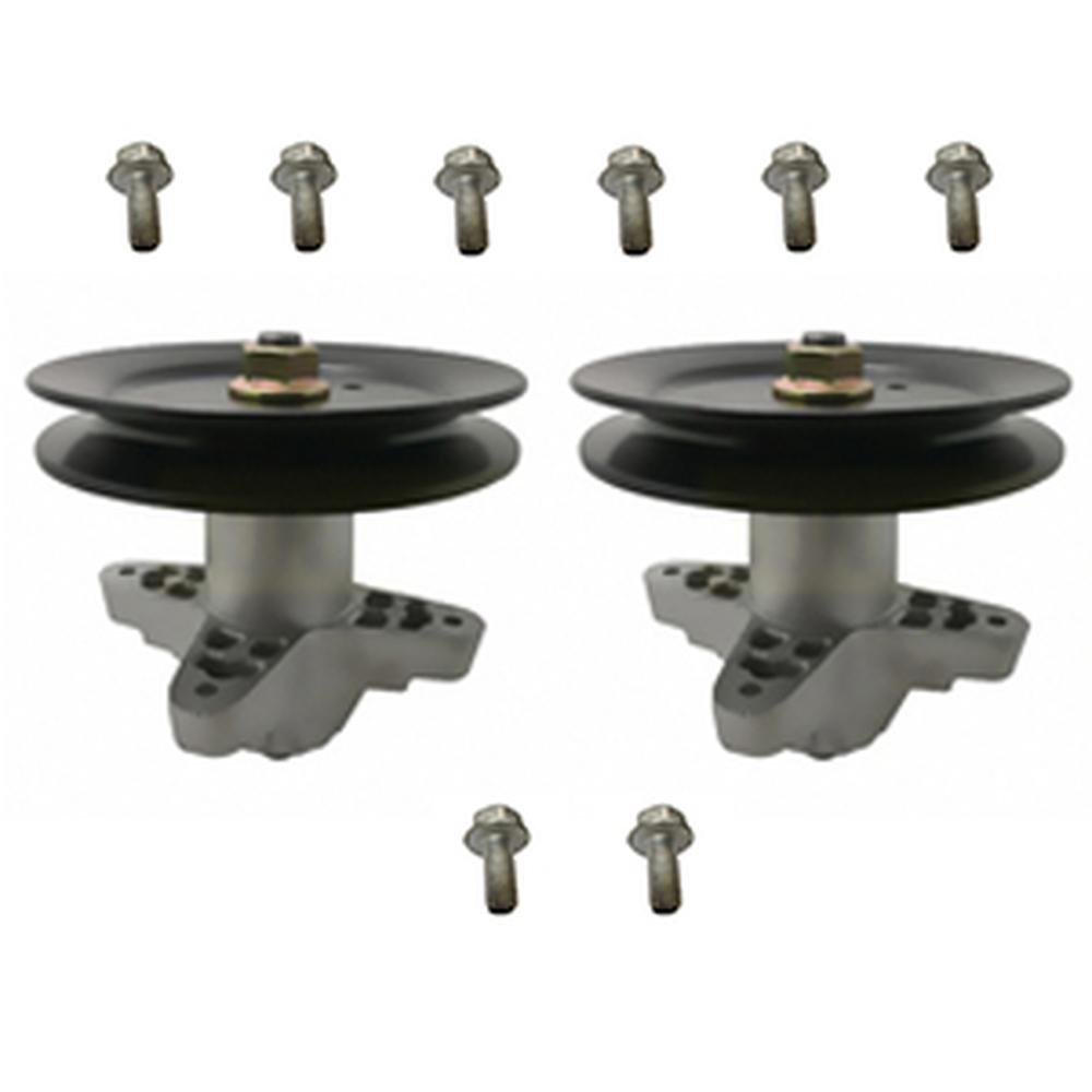 Qty 2: Spindle Assembly W/Pulley & Bolts Fits Cub Cadet Replaces 618-0624