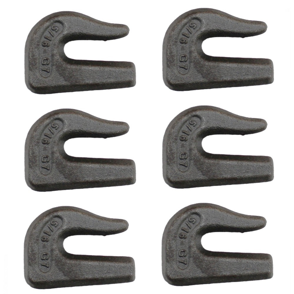 Bundle of 6 5/16" G70 Weldable Grab Hook for Chain Tow Rigging Weld On New