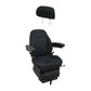HD Black Fabric Mechanical Suspension Seat with Headrest for Backhoe Loaders