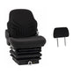 Premium Heavy-Duty Black Fabric Mechanical Suspension Seat w/ Matching Headrest