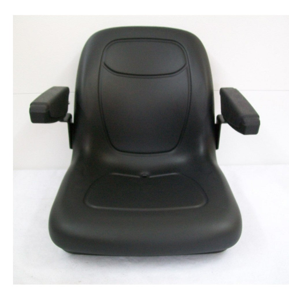 Black Seat w/Flip Up Armrests & Seat Rails Fits Komatsu