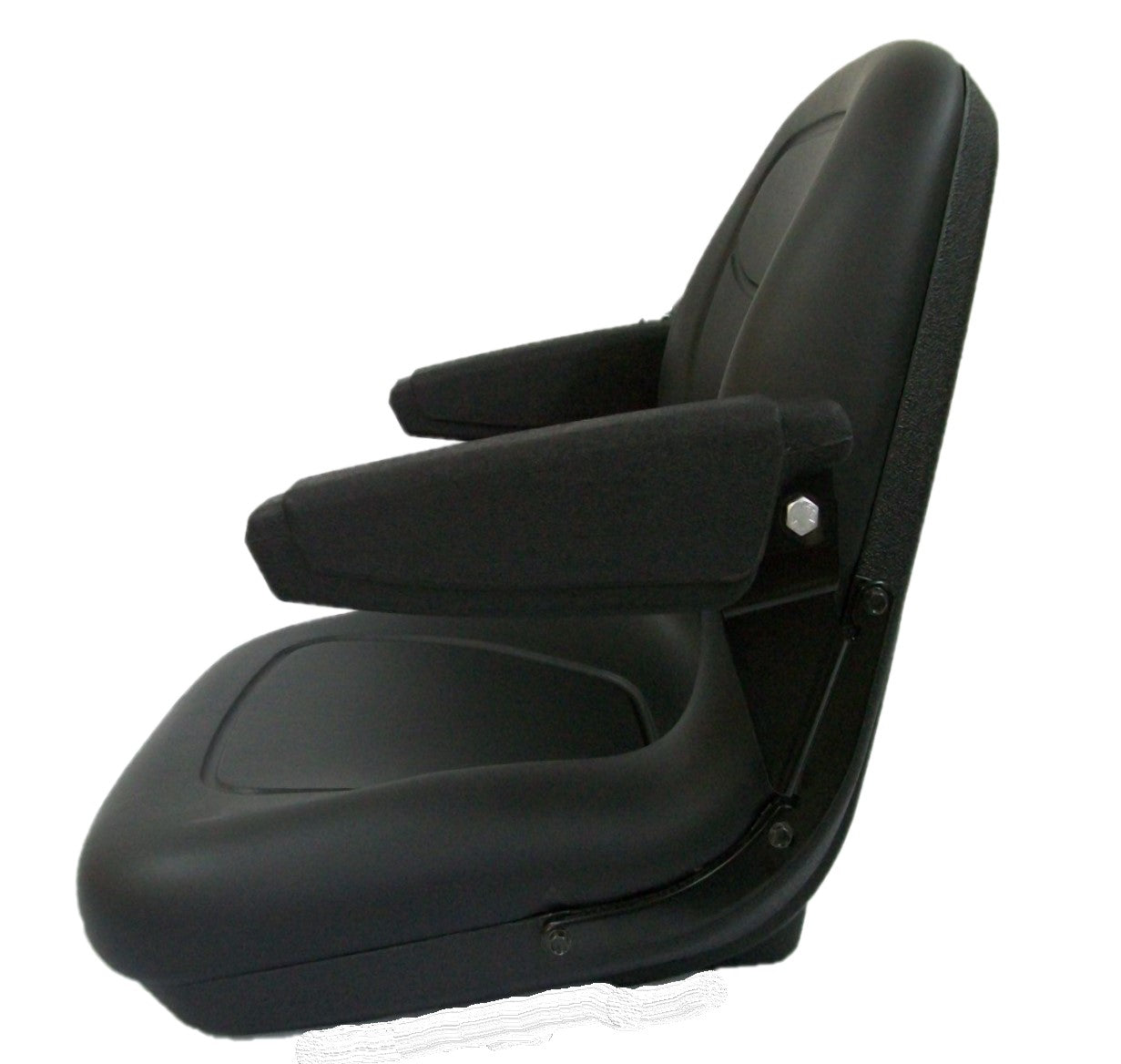 Black Seat w/Flip Up Armrests & Seat Rails Fits Komatsu