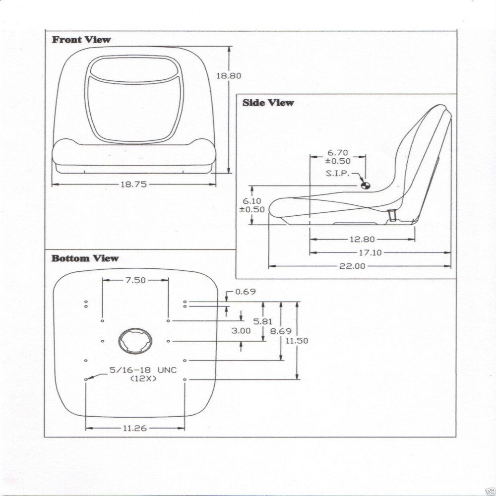 Black Seat Fits John Deere Fits Bobcat Fits Case Fits New Holland Gehl Mustang S
