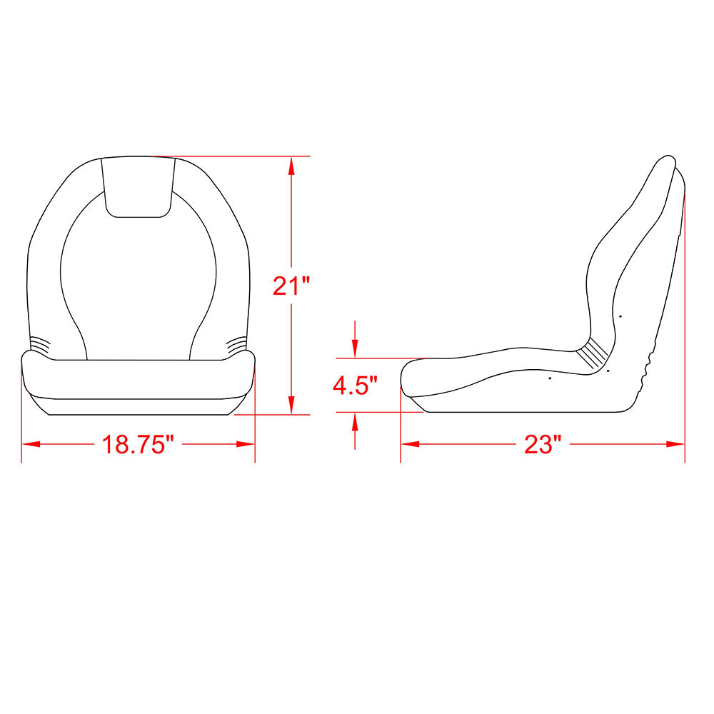 High Back Seat, Black Vinyl for Compact Tractors