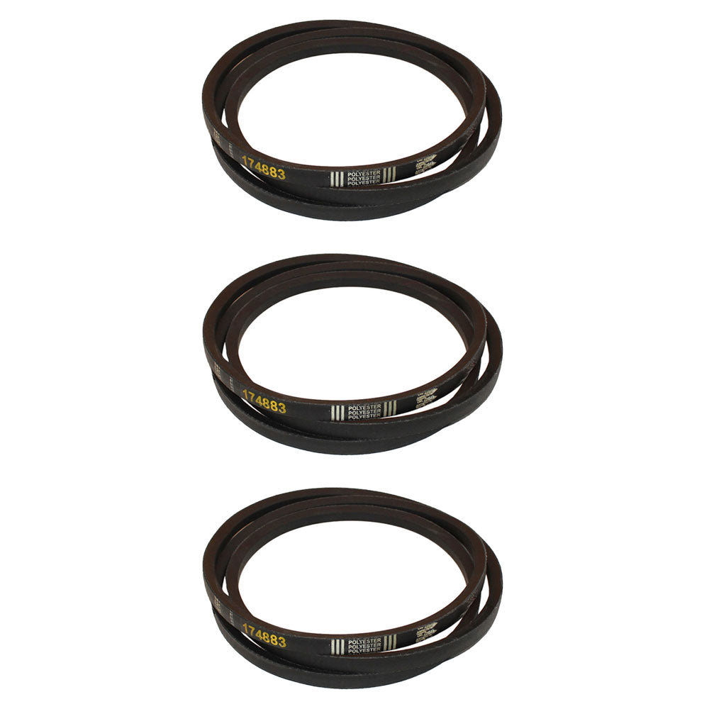 Qty 3: Belt Fits AYP Replaces 174883