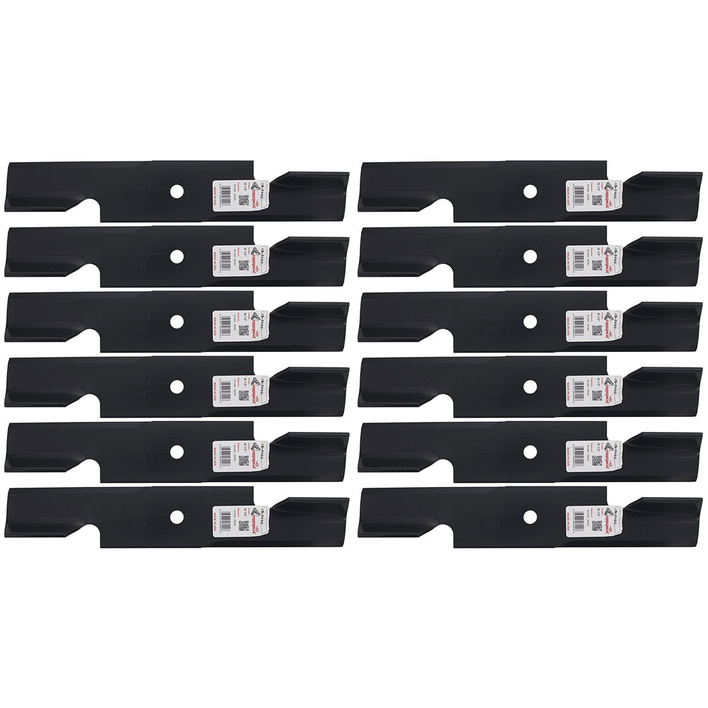 Qty 12: Notched Mower Blade Fits Great Dane Replaces D18086