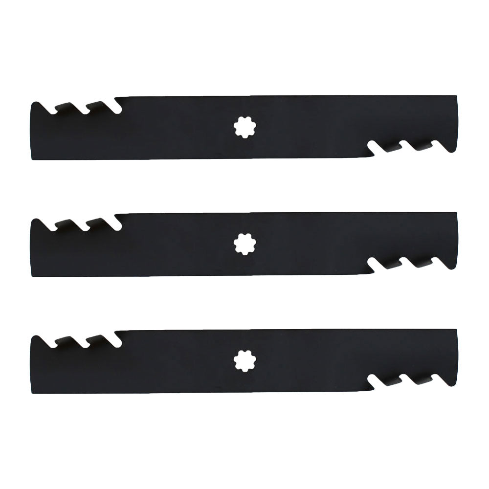 Qty 3: Toothed Mower Blade Fits John Deere Replaces AM137757