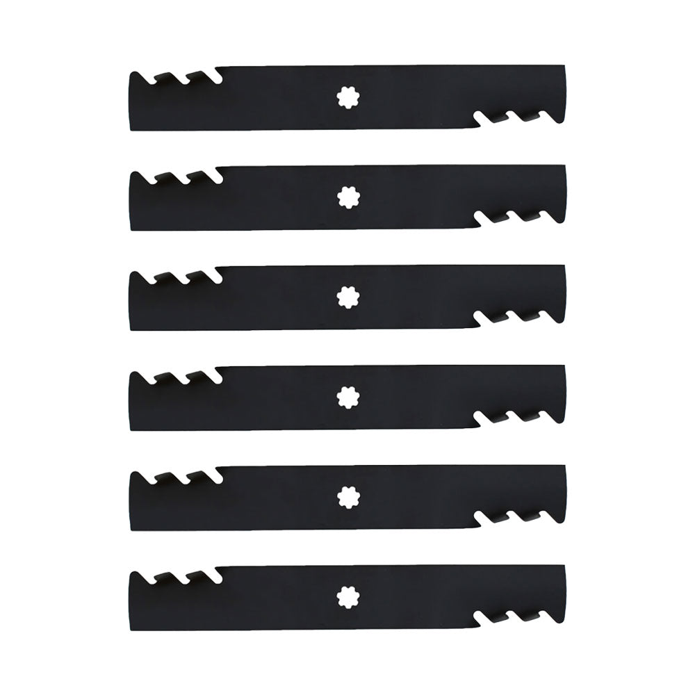Qty 6: Toothed Mower Blade Fits John Deere Replaces AM137757