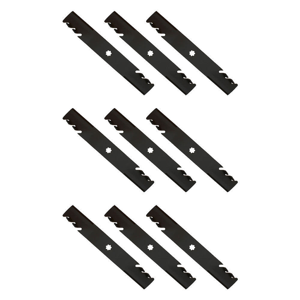 Qty 9: Toothed Mower Blade Fits John Deere Replaces AM137757