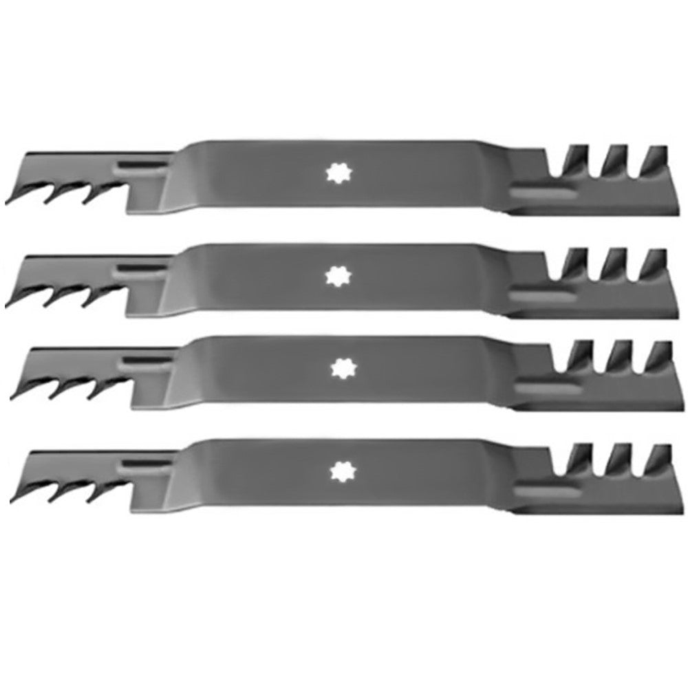 Qty 4: Toothed Mulching Mower Blade Fits John Deere Replaces AM137328