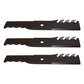 (3) Toothed Lawn Mower Blades Fits Husqvarna 48" Deck Replaces 539100340
