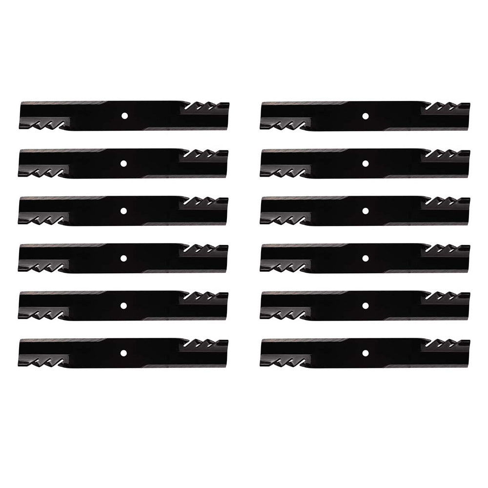 Qty 12: Toothed Mulching Blade Fits John Deere Replaces AM101167