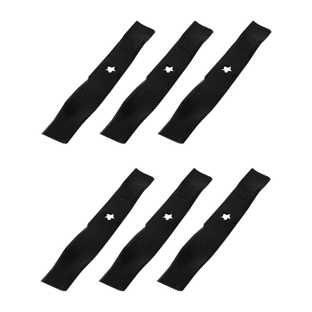Qty 6: 16-5/8" Mower Blade with 5PT
