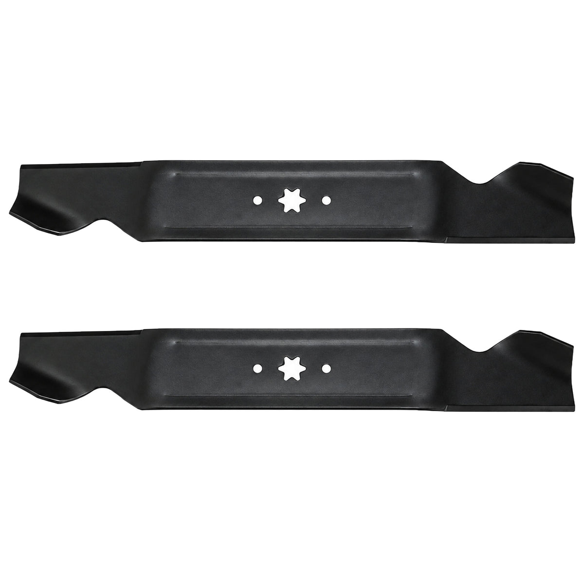 Set of (2) 21-3/16" X 6 Point Star Mower Blades Fits Multiple Mower Models