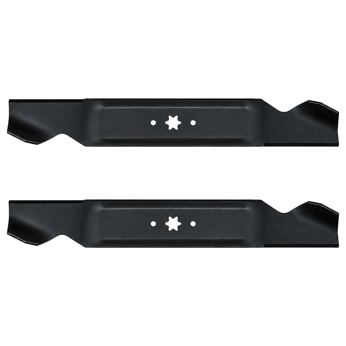 Set of (2) 21-3/16" X 6 Point Star Mower Blades Fits Multiple Mower Models