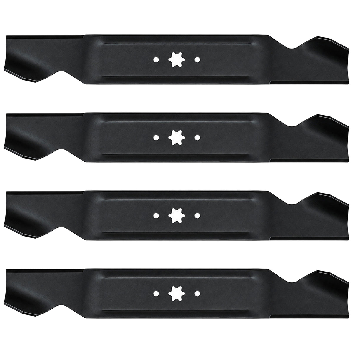 Set of (4) 21-3/16" X 6 Point Star Mower Blades Fits Multiple Mower Models
