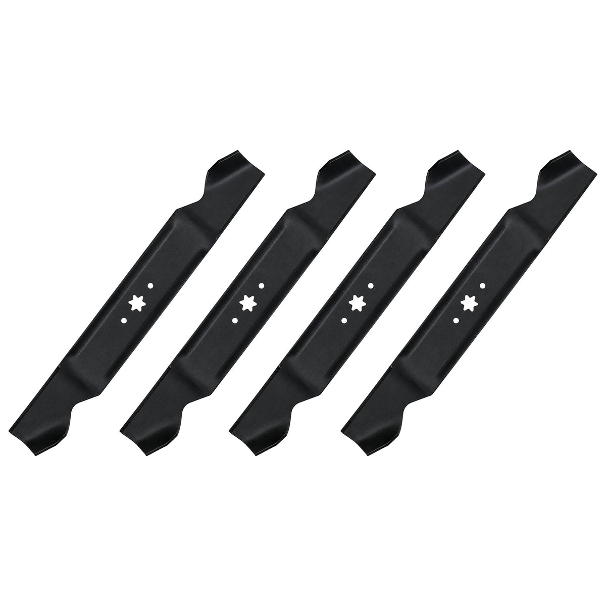 Set of (4) 21-3/16" X 6 Point Star Mower Blades Fits Multiple Mower Models