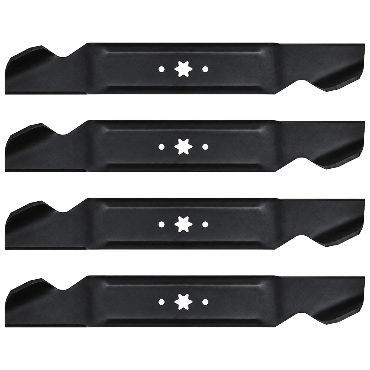 Set of (4) 21-3/16" X 6 Point Star Mower Blades Fits Multiple Mower Models