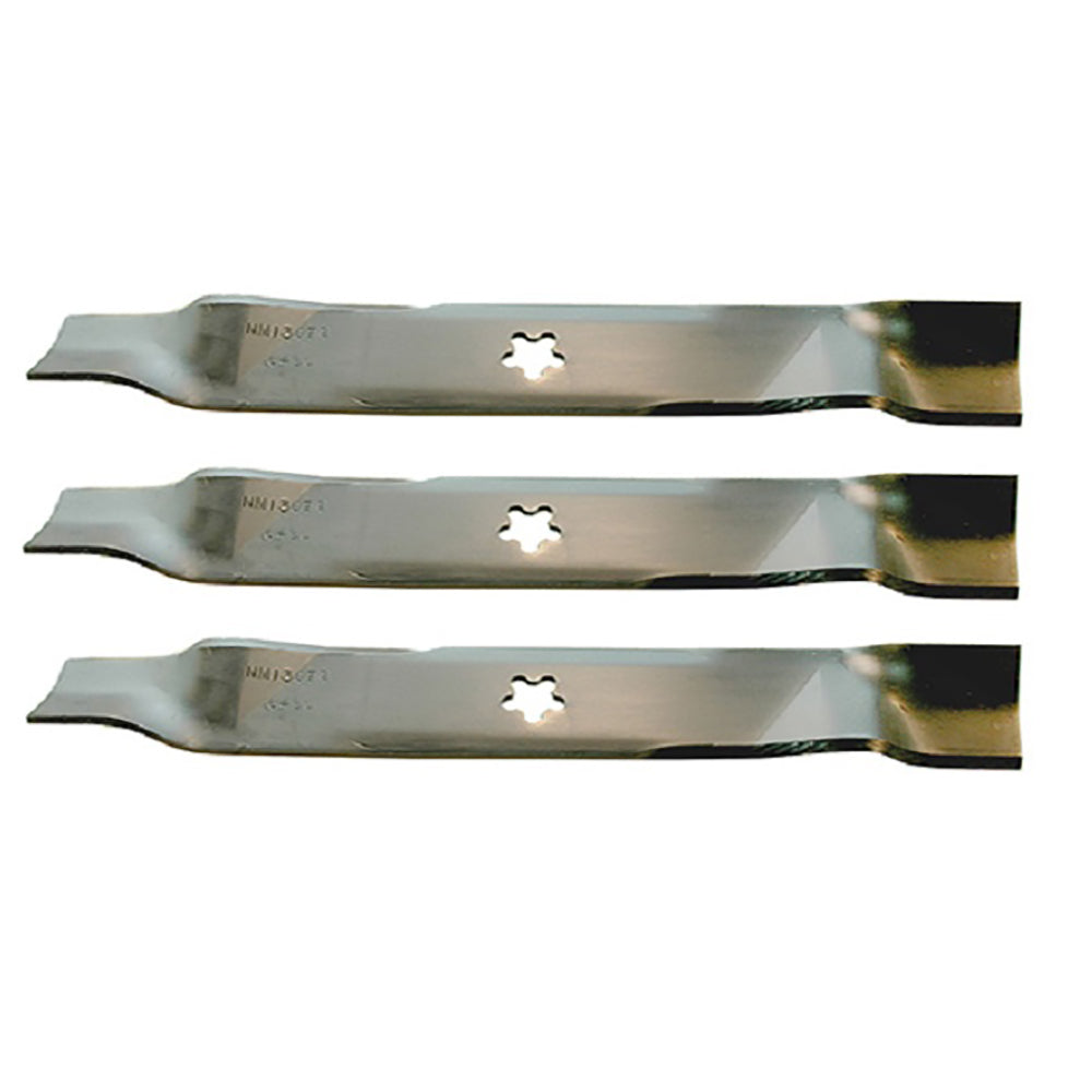 3 Pk- Mower Blades 46" Cut w/ 5 Point Star Fits Craftsman Fits Husqvarna 152443