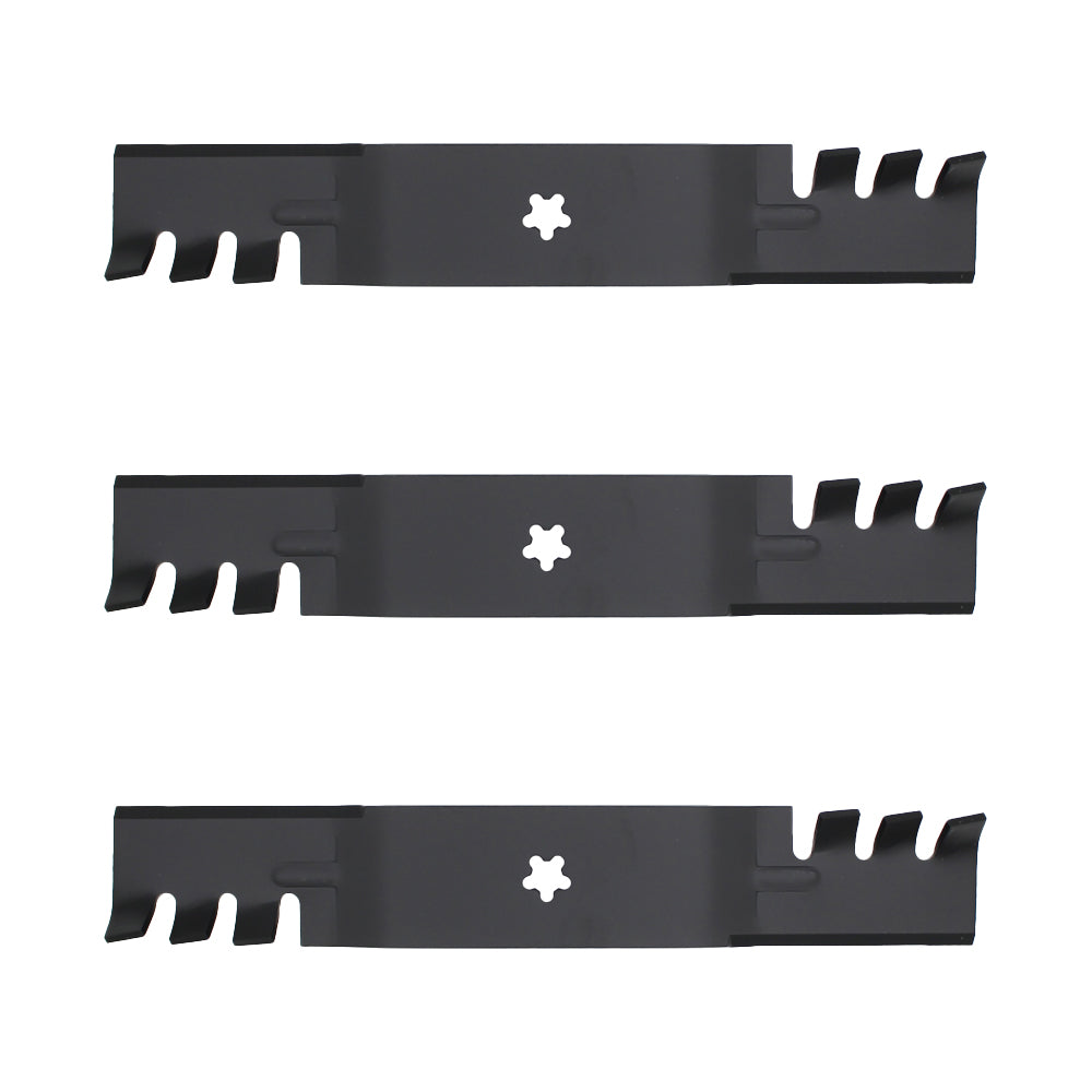 Qty 3: Toothed Mulching Mower Blade
 Fits Husqvarna Replaces 532 18 72-55