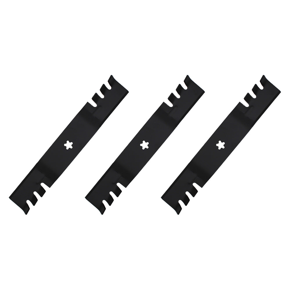 Set of (3) Interchangeable Toothed Mulching Blades Fits Husqvarna 532 18 72-55