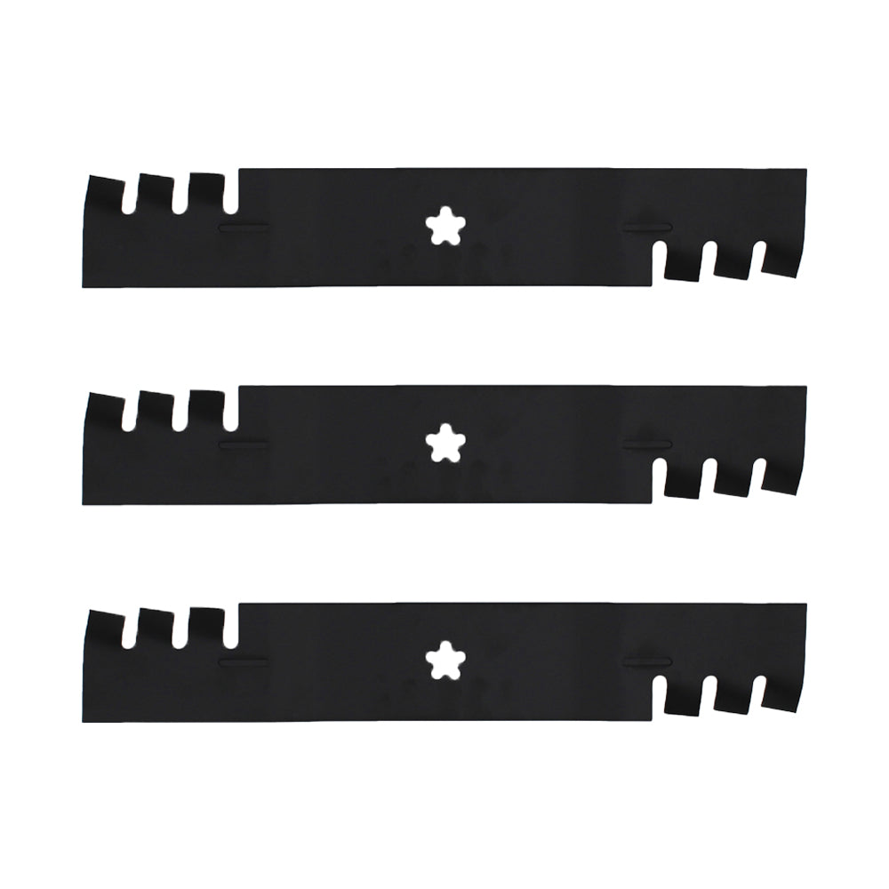 Qty 3: Toothed Mulching Mower Blade
 Fits Husqvarna Replaces 532 18 72-55