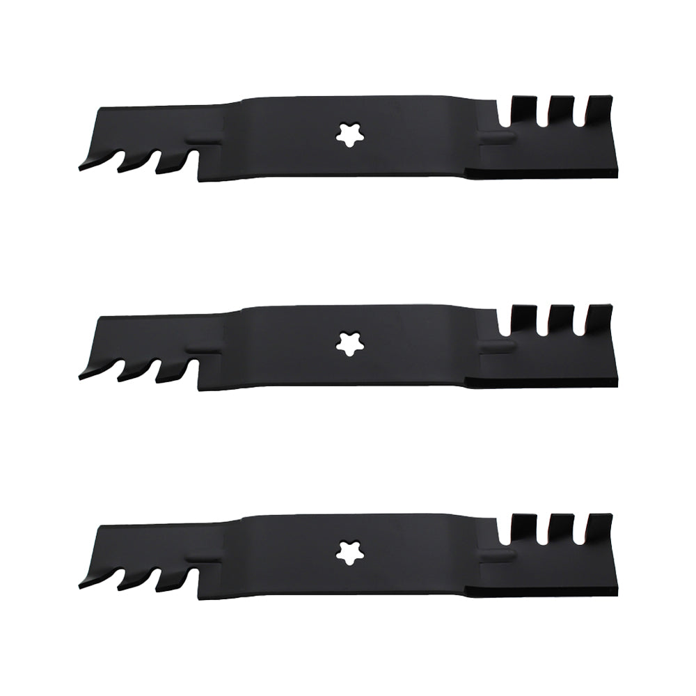 (3) Toothed Mulching Blades 532 18 72-55 Fits Husqvarna 3 Blades for a 54" Deck