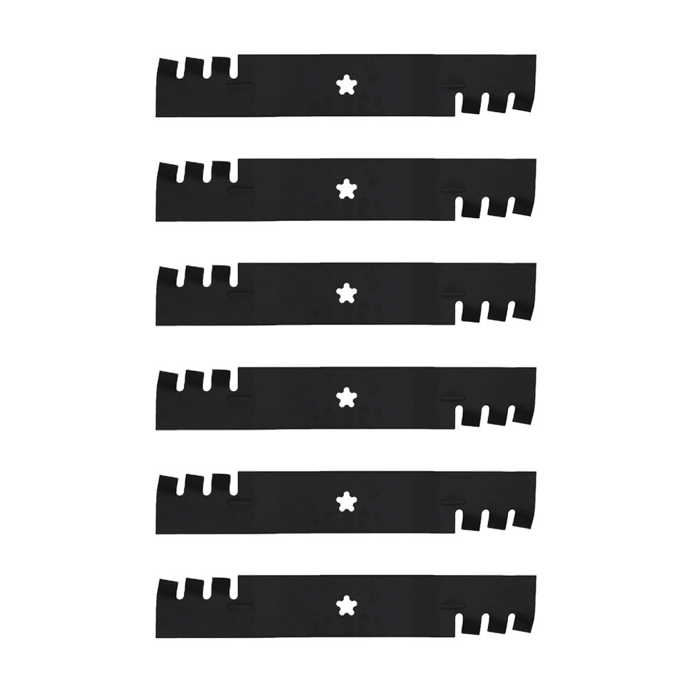 Qty 6: Toothed Mulching Mower Blade
 Fits AYP Replaces 187254