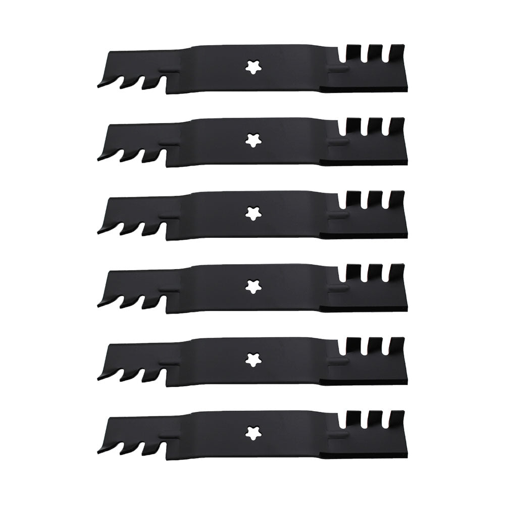 Qty 6: Toothed Mulching Mower Blade
 Fits Husqvarna Replaces 532 18 72-55