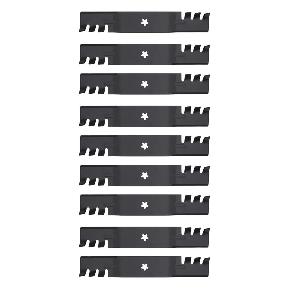 Qty 9: Toothed Mulching Mower Blade
 Fits Husqvarna Replaces 532 18 72-55
