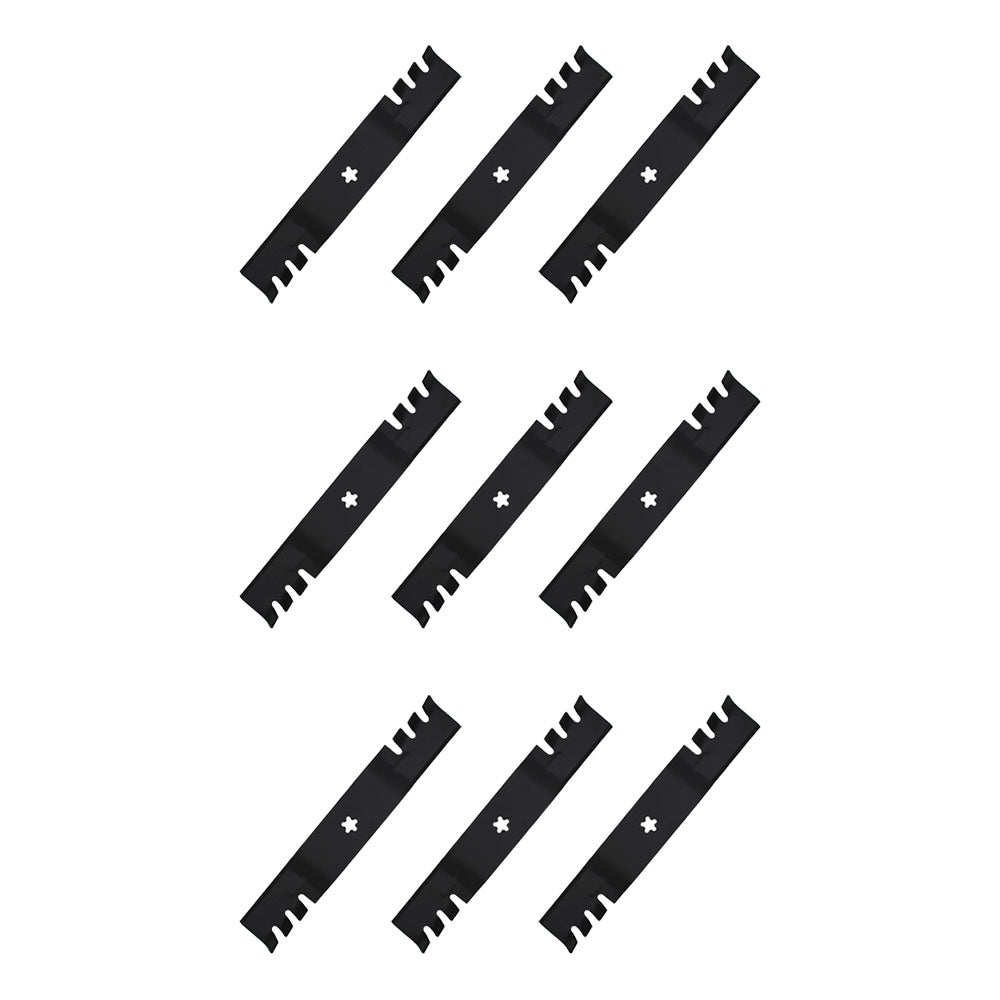Qty 9: Toothed Mulching Mower Blade
 Fits Husqvarna Replaces 532 18 72-55
