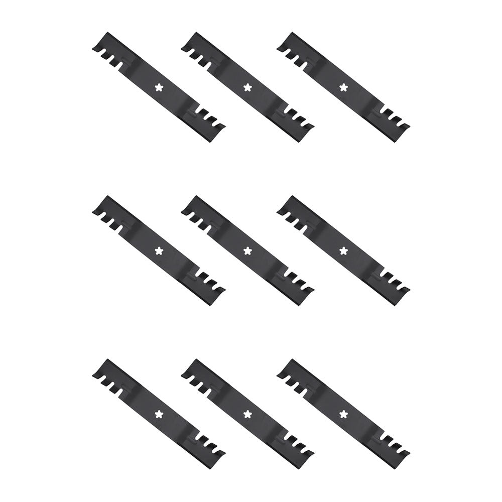 Qty 9: Toothed Mulching Mower Blade
 Fits Husqvarna Replaces 532 18 72-55