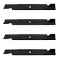 4 Pack Notched High Lift Mower Blades Fits Hustler Raptor 5/8" Center Hole