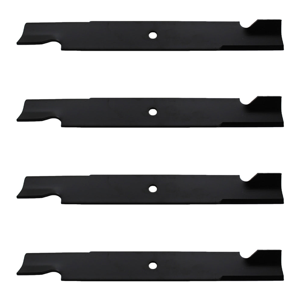 4 Pack Notched High Lift Mower Blades Fits Hustler Raptor 5/8" Center Hole