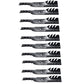 Set of (10) 16-1/2"X 5/8" Toothed Mulching Blades Bad Boy 48" and 50" Decks