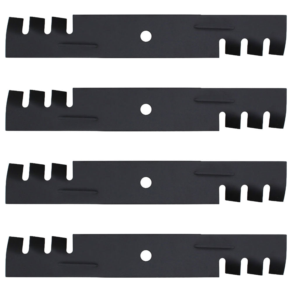 Qty 4: Toothed Mulching Blade Fits John Deere Replaces AM104489
