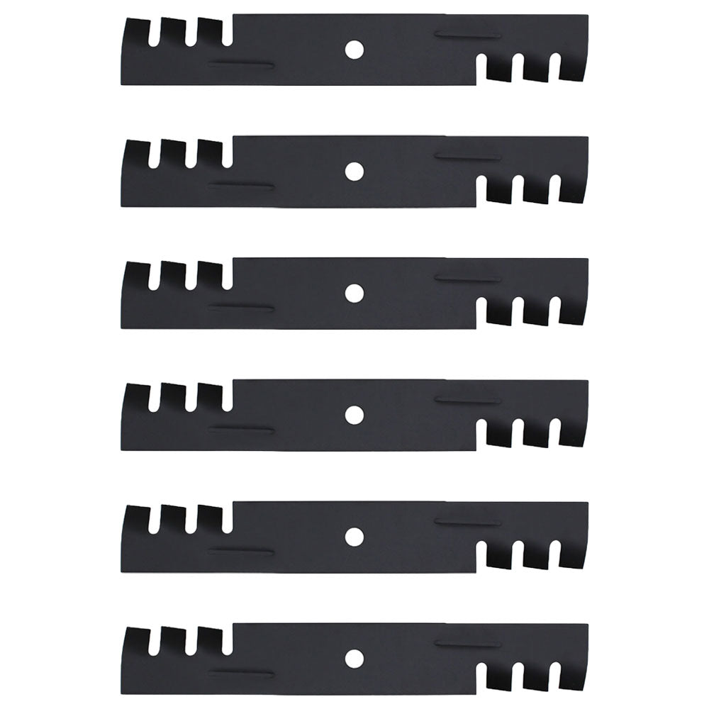 Qty 6: Toothed Mulching Blade Fits John Deere Replaces AM104489