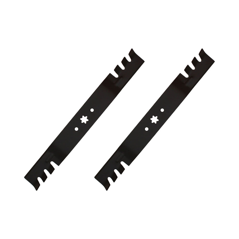 Two (2) Pack Aftermarket Interchangeable Toothed Mulching Mower Blades